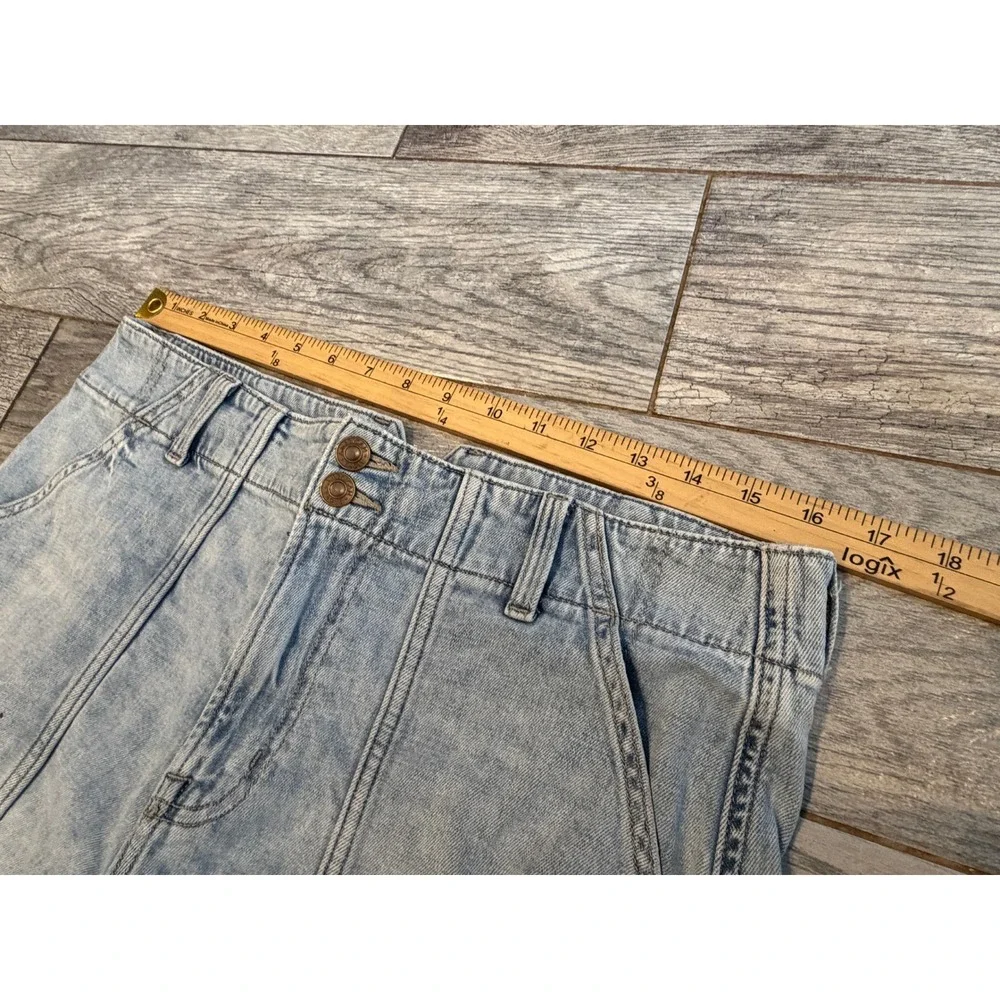 American Eagle Womens Size 8 Stretch Baggy Bermuda Jorts Denim Jean Shorts
